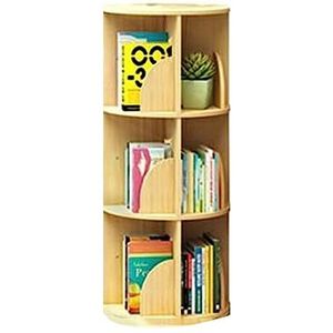 TsoLay Boekenplank, 360° draaibare boekenplank, creatieve boekenkasten van vloer tot plafond, open boekenkast, staand, voor slaapkamer, kantoor en woonkamer, boekenopslag