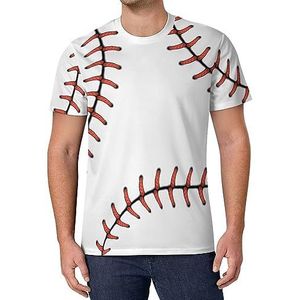 Rode stiksels honkbal heren T-shirt met korte mouwen casual ronde hals T-shirt mode zomer tops