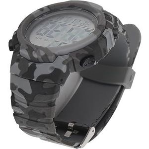 Elektronisch Horloge met Nachtlampje, Digitaal Display, ABS-kast, Sporthorloge, PU-band voor School (camouflage grijs)