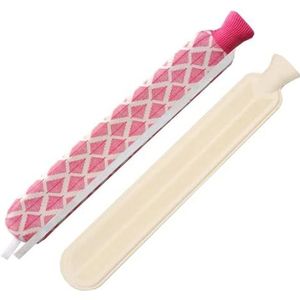 Lange warmwaterkruik met donzige hoes, 1L warmwaterkruik met afneembaar en wasbaar zacht pluche, perfect voor rug, benen, taille 16