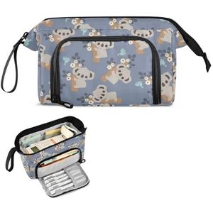 FRODOTGV Leuke Dieren Luiaard Vogel Pen Case Grote Capaciteit Make-up Tas Met Rits Potlood Pen Case Cosmetische Make-up voor Kinderen Middelbare School