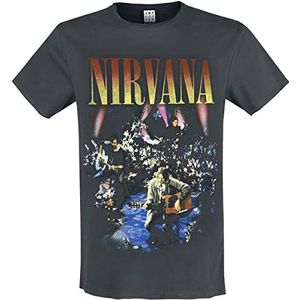 Nirvana Amplified Collection - Unplugged in New York, heren T-shirt, carbon, XL, 100% katoen, regular