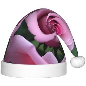 SSIMOO Roze roos bloem heerlijke kinderen pluche kerst hoed - vakantie decoratieve hoed voor feesten, feestelijk plezier en meer
