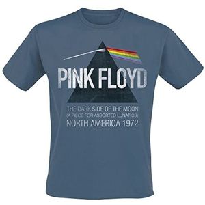 Pink Floyd North America 1972 T-shirt blauw XL 100% katoen Band merch, Bands