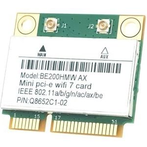 PpAaJK BE200 WiFi 7 BE200HMW Kaart voor Bluetooth 5.4 Band 2.4G/5G/6GHz draadloze netwerkadapter voor PC Windows 10/11 WiFi6E
