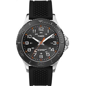 Timex Mannen Analoog Quartz Horloge Met Siliconen Band TW2P87200, Zwart, Mens Standard, Quartz Horloge