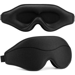 Cmis Kbei 3D slaapmasker, 99% lichtblokkerend, ergonomisch, nul oogdruk, blinddoek ooglapje voor reizen, meditatie, yoga, kantoor, dutje slaapmasker (zwart)