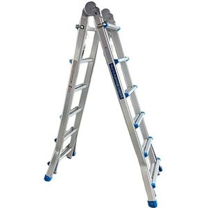 VaGo Vouwladder, multifunctionele ladder, aluminium ladder, 4 x 6 sporten