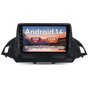 Android 15 Autoradio 9 inch touchscreen voor Ford Kuga 2012-2018 Escape 2013-2019 Autoradio Navigatie met Carplay met GPS navigatie Bluetooth FM USB Steering Wheel Control(X8 8G+128G)
