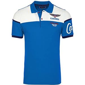 CARISMA Poloshirt met korte mouwen voor heren, 100% katoen, poloshirt met borduurwerk, modieus regular fit shirt voor kantoor en vrije tijd