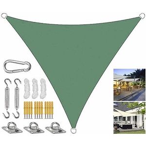 Donkergroen buitenterras zonnescherm met heavy-duty bevestigingsset luifel zonnebrandcrème for gazon zwembad tuin uv-bescherming zonwering luifel driehoek zonnescherm (Size : 6x6x6M)