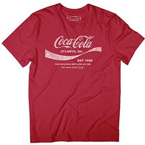 Coca Cola Drink 1886 T-shirt voor heren, kersenrood, XXL, Rood