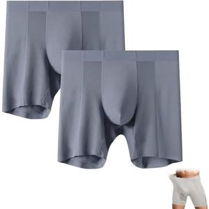 CupitiDU Comfortabele naadloze boxershorts voor heren, comfortabel, zacht, ademend, vochtafvoerend trainingsondergoed, Grijs, 5XL