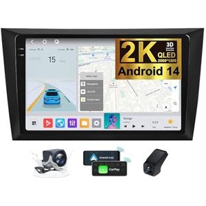Android 14 Carplay Autoradio Geldt voor Volkswagen Golf 6 2008-2016 9,5 inch Scherm Radio Android Auto Bluetooth Handsfree 4G WiFi FM/RDS/DAB+ Radio Achteruitkijkcamera + DVR(2K M700S)