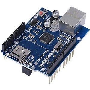 Socobeta Slijtvaste W5100 Multifunctionele Uitbreidingskaart Ethernet Shield Netwerk Plastic Ethernet Lan Shield Module Draagbaar Compatibel met Moederbord