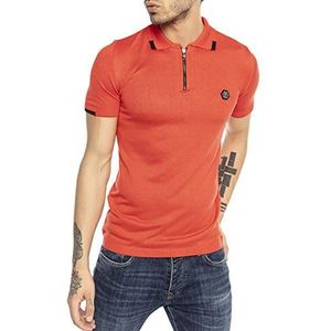 Heren Designer Poloshirt T-shirt Sportief Casual Korte Mouw Gebreid Regular Fit, rood, M
