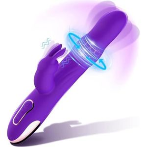 Draagbare 7.Inch Clitorial Levendig Speelgoed voor Vrouwen met Meerdere Frequentie Thrusting USB Oplaadbare Koppels Pussy Massage Entertainment Konijn Vibrator, Waterdicht Ontwerp, Tshirt PDE6