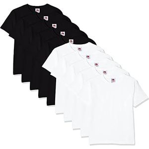 Fruit of the Loom Jongens T-shirt (verpakking van 10 stuks), meerkleurig (White/Black 30/36), 14-15 Jaar