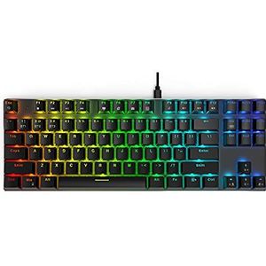 teamwolf Draadloos mechanisch toetsenbord, RGB-achtergrondverlichting, 87 toetsen, N-Key Rollover voor Gaming PC, Mac en laptop (rode schakelaar)