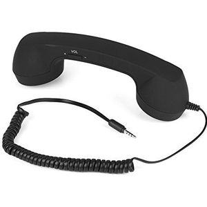 MAGT Retro Handset, Creatieve Gift Anti-straling Vintage Bedrade Telefoon Telefoongesprek Ontvanger 3.5mm Mobiele Telefoon Handset met Microfoon (zwart)