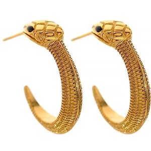 Oorbellen Rvs Snake Gouden Hoepel Oorbellen for Vrouwen Animal Charm Sieraden Occident Temperament Mode (Color : Yh1665a)