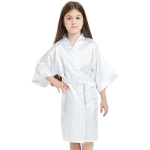 JMORCO Badjas satijn dames 3-13 jaar satijn badjas bad robes meisje pyjama badjas verjaardag spa bruiloft, CM02, 12-13T (150-160cm)