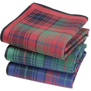Zakdoeken - Premium Schotse Stof - 100% Gekamd Katoen - 35 cm x 35 cm - 3 Stuks - Model T06