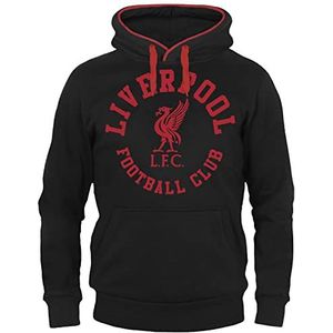 Liverpool FC - Fleece hoody met opdruk voor mannen - Officieel - Clubcadeau - Zwart - Large