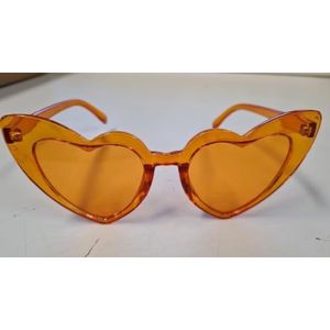 CHPN - Zonnebril - Hartjesbril - Oranje bril - Hartshaped sunglasses - Hartjes zonnebril - Festivalbril - Partybril - Feestbril - Hippe bril