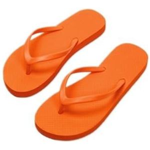 Sandalen, Clip-on slippers for dames - Zomerstrandsandalen met platte zool Slippers voor dames(Orange,44 EU)
