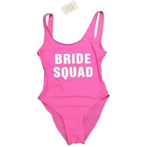 LQHYDMS Badpakken voor Vrouwen Eendelig Badpak Team Bruid Bruiloft Bruid Squad Dame Bruiloft Party Bachelorette Party Vrouwen Badmode Bikini Badpak, Roze 2, XL