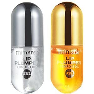 GL-Turelifes Lip Plumper Lipgloss Kit, Ginger Mint Lippenbalsem Plumper Lip Extreme Volume, Hydrateerde Lips, hydraterend, elimineert droogheidsrimpels, 2 stuks