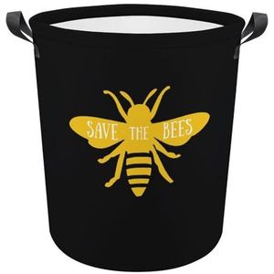 Save The Bees Wasmand, opvouwbare waszak, grote opbergmanden met duurzaam handvat