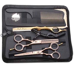 Purple Dragon Hair Scissors 5.5inch Professional Kappersschaar Kappersschaar Set Perfect kapsel voor dames en heren Slijpschaar voor kapper/kapper/beginners gold