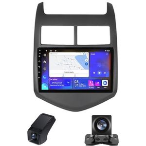 Autoradio 2 Din met Carplay Android Auto Wireless Geldt voor Chevrolet Aveo 2 2011-2015 9inch touchscreen Bluetooth Stereo Auto, FM-radio/DSP/AM Wifi achteruitrijcamera geldt(NF-2)
