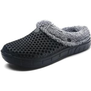 XUCZHAI Winter Mannen Vrouwen Slippers Warm Harige Slippers Unisex Beknopte Indoor Thuis Katoenen Schoenen Mannen Casual Pluis Slides Pluche Bont Klompen, Zwart02, 36 EU