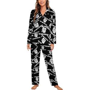 Be Kind To Tandartsen Tand Lange Mouw Pyjama Sets voor Vrouwen Klassieke Nachtkleding Nachtkleding Zachte Pjs Lounge Sets