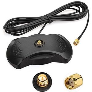 Eightwood 2.4 GHz Antenne Wifi Antenne Verlengkabel RG174 2.5 m 8.2 ft RPSMA Adapter Magnetische basis Compatibel voor Wirelesse Wifi Router AV-zender TP Link Dlink Netgear