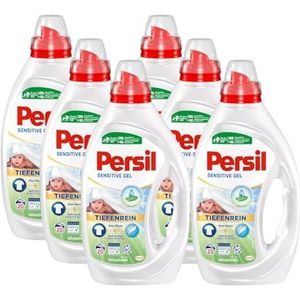 Persil Sensitive Gel (6 x 20 wasbeurten), vloeibaar wasmiddel voor mensen met een allergie en baby's, met rustgevende aloë vera voor de gevoelige huid, effectief van 20 °C tot 95 °C
