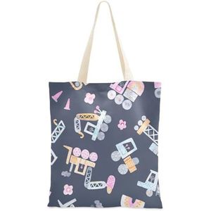 FRODOTGV Speelgoed Auto Donkere Canvas Tote Bags Canvas Tassen Met Handvatten Tote Canvas Tas Bruiloft Gift Bag Canvas Strand Tas Plain Tote Bags, Speelgoed Cars Donker, 1 Size