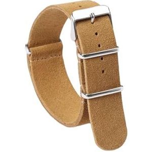 Veruying 20mm/22mm Mannen Vrouwen Zachte Ademend Suede Lederen Sport Horloge Strap Vervanging, 20mm, Koeienhuid