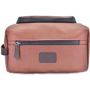 DieffematicHZB make-up tas Men Waterproof Toiletry Bags Leather Travel Cosmetic Bag Women Male Makeup Bag Make up Cosmetic Bag (Color : Brown)