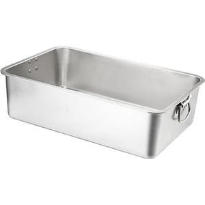 F Fityle Kattenbak van roestvrij staal, kattenbak met hoge rand, kattentoilet met anti-spatrand, kattenwasbak, kattenzandbak, kattenbak voor binnen, 45cmx35cmx7cm