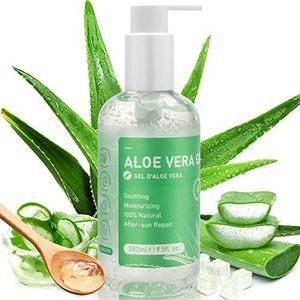 Aloë Vera Gel - 280ml Puur Natuurlijke Cosmetica voor Ideaal voor gezicht, lichaam en haar hydratatie, Natuurlijke Hydraterende Crème voor Droge & Gestresste Huid, Zonnebrand, After Sun Lotion