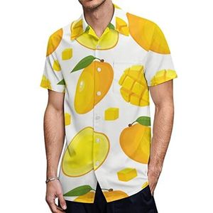 Mango Patroon Heren Hawaiiaanse Shirts Korte Mouw Casual Shirt Button Down Vakantie Strand Shirts M