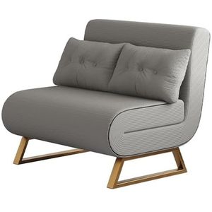 Converteerbare stoelbedslaper, 3-in-1 slaapbankstoel met afneembaar kussen, rugverstelling op 5 niveaus, converteerbaar stoelbed voor woonkamer, slaapkamer, kleine ruimtes(Color:Grey B,Size:90cm)