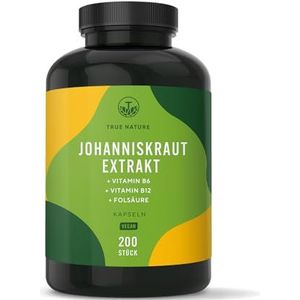 Sint-janskruid - Capsules - 200 Capsules - Hoog Gedoseerd - Met Vitamine B6 en Foliumzuur