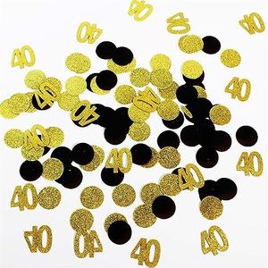 Feestdecoraties 300st zwart goud papier confetti cirkel stippen glitter feesttafel confetti voor bruiloft babyborrel verjaardagsfeestje tafeldecoratie (kleur: 40 goud)