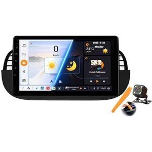 Zwart,Y500S,Auto Stereo Android 15.0 Radio Sat Nav voor F-iat 500 2007-2014 GPS Navi 9'' Cartablet Multimedia Video Player FM BT Ontvanger met Carplay 4G 5G WiFi DSP SWC