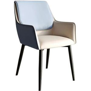 Eetkamerstoelen Moderne eetkamerstoel van PU-leer - Nordic keuken- en banketstoel for thuis(Blue)